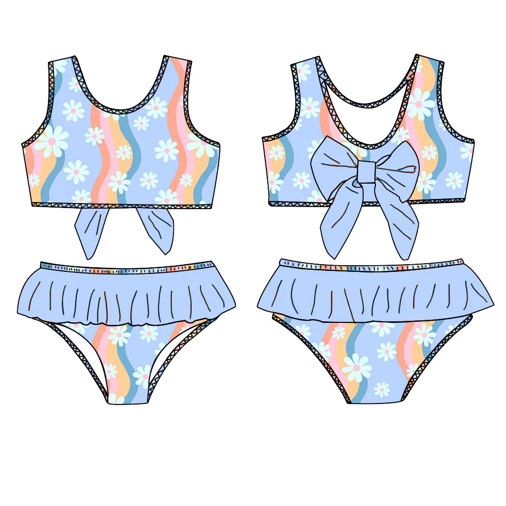 Customized Toddler Girl's Casual Swimwear Kids Swimsuit with Printed Flower Custom Baby Girl Swimwear Clothes - Image 3