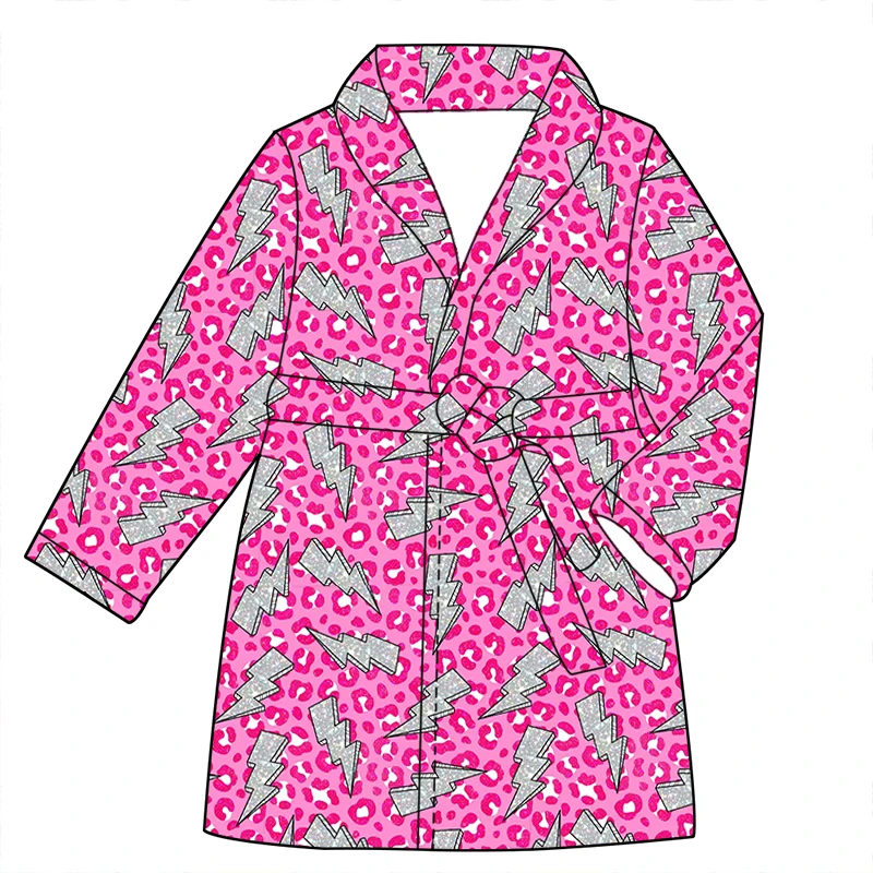 Unique Design Girl Long-sleeved Nightgown with Leopard Print Design and Plush Material, Suitable for Plus-size Clothing. - Image 5