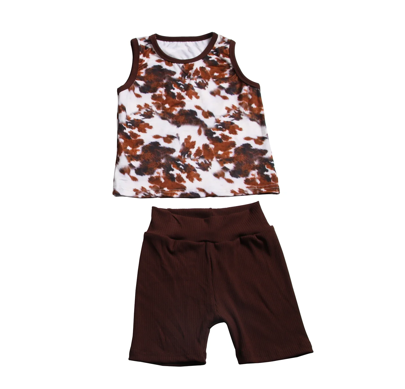 Wholesale Baby Ribbed Milk Silk Short T Shorts Set Romper Causal Kids Clothing Vest Shorts Summer Outfits for Baby - Image 4