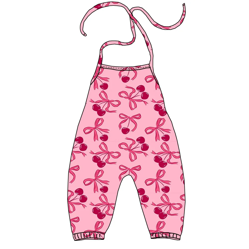 Hot Selling 0-16 Year Old Custom Print Kids Girls Halter Tops Romper Toddler Baby Kids Wide-legs Jumpsuits - Image 5