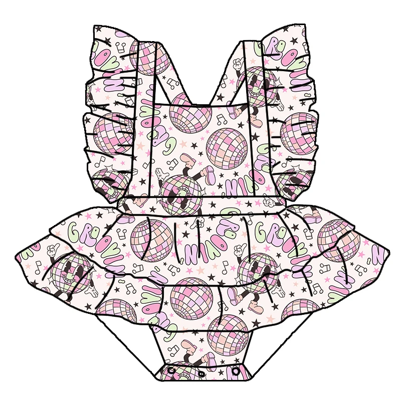 Wholesale Children Clothing High Quality Custom Prints Valentine's Day Lovely Baby Skirted Romper - Image 6