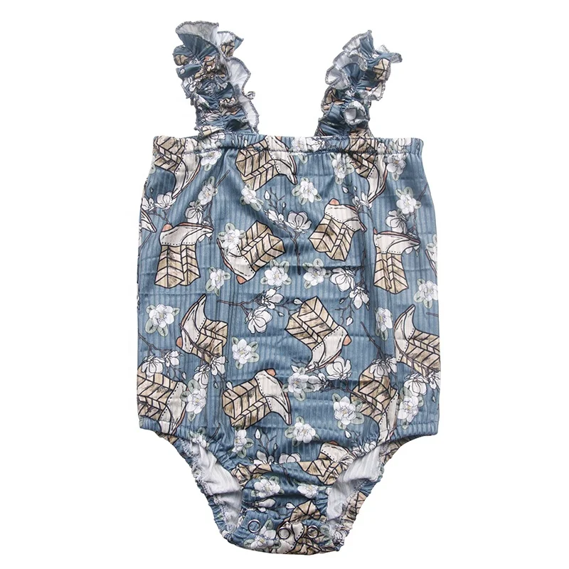OEM ODM Newborn Infant Toddler Girls Clothes Printing Fabric Romper Boutique Custom Summer Baby Clothing - Image 3