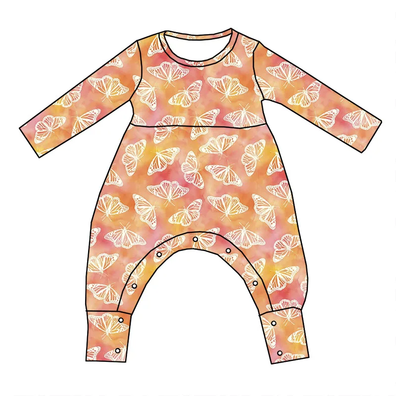 Western Newborn Baby Boutique Kids Girls Clothing Long Sleeve Jumpsuit Pajamas Romper - Image 5