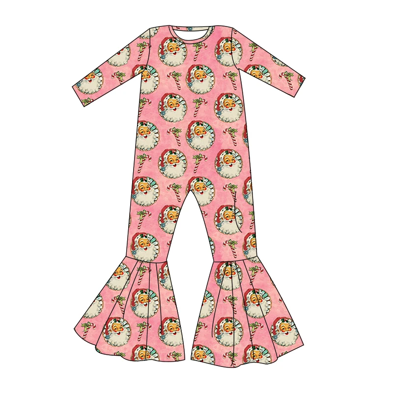 Wholesale Newborn Baby Long Sleeve Romper Custom Infant Toddler Baby Girl Christmas Top Bell Bottoms One Piece Sets Baby Clothes - Image 3