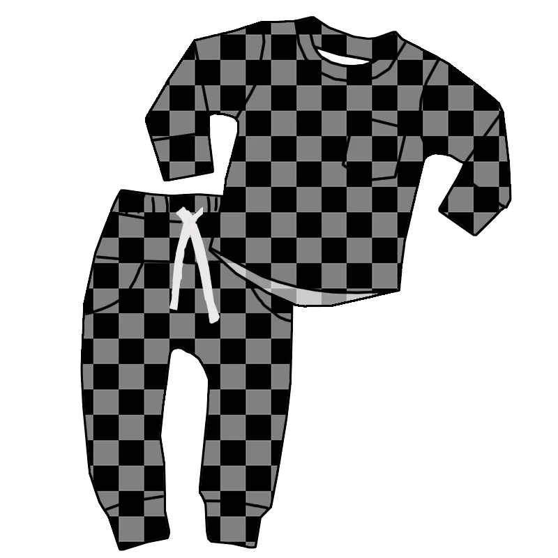 Newest Boy Clothing Custom Design Curvy Hem Long Shirt with Harem Joggers Two Pieces Boys Day Wear Sets - Image 4