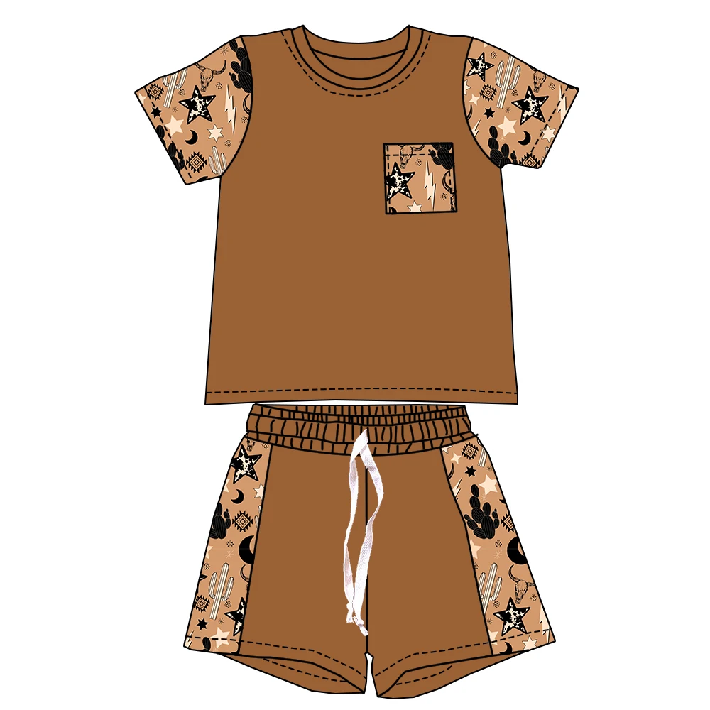 New Arrival Custom Print Short Sleeves Shirts and Shorts 2-Pieces Kids Boys Clothes Sets Boutique Summer Sports Wear - Image 4