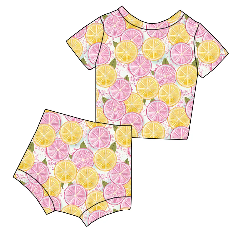 Summer Baby Custom Fruit-pattern Short-sleeved Set of Casual Children's Two-piece Clothing for Daily Wear - Image 6