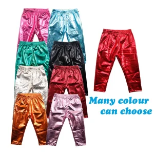 Kids Clothes Girls' Leggings Fashion Style Leather Fabric Low-Waistline Teenager Pants
