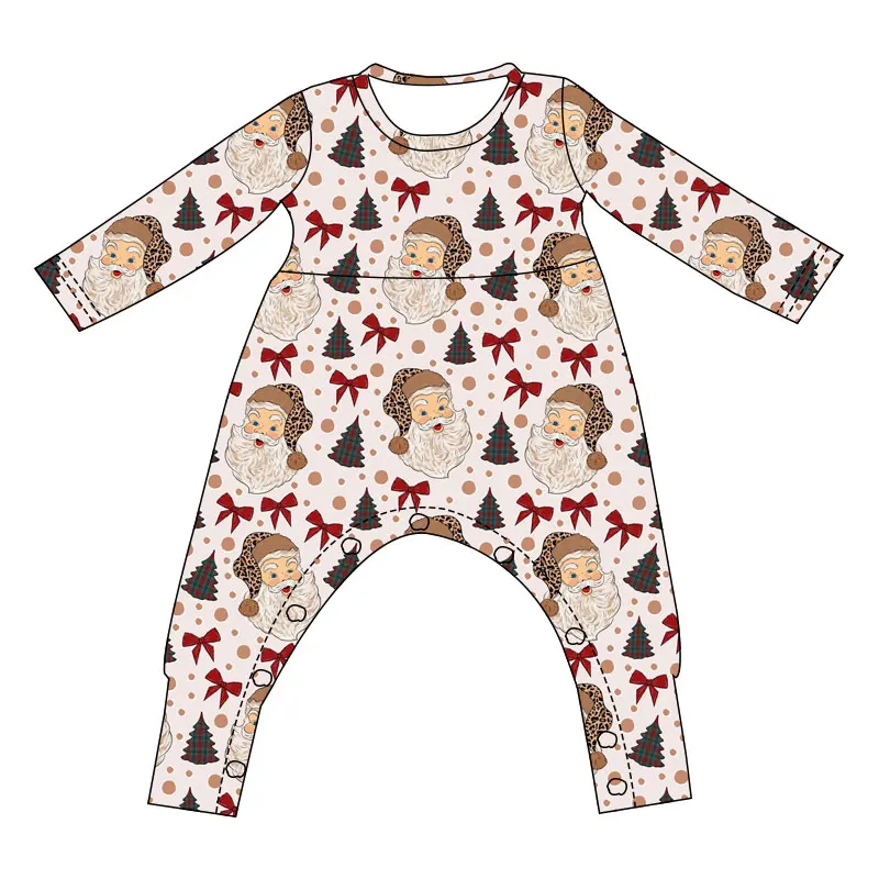 Fall Kids Clothing One Piece Jumpsuit Christmas Girl Clothes Milk Silk Fabric Custom Print - Image 5