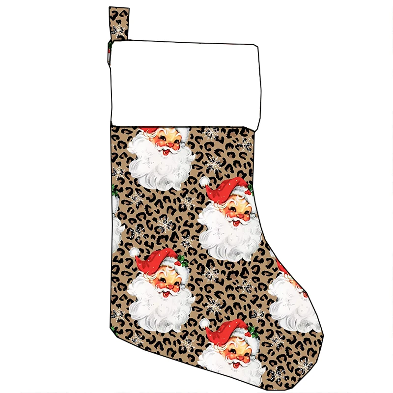 2024 Children's Christmas Holiday Hanging Christmas Stockings Santa Claus Christmas Tree Funny Cat Printed Cotton Baby Socks - Image 6