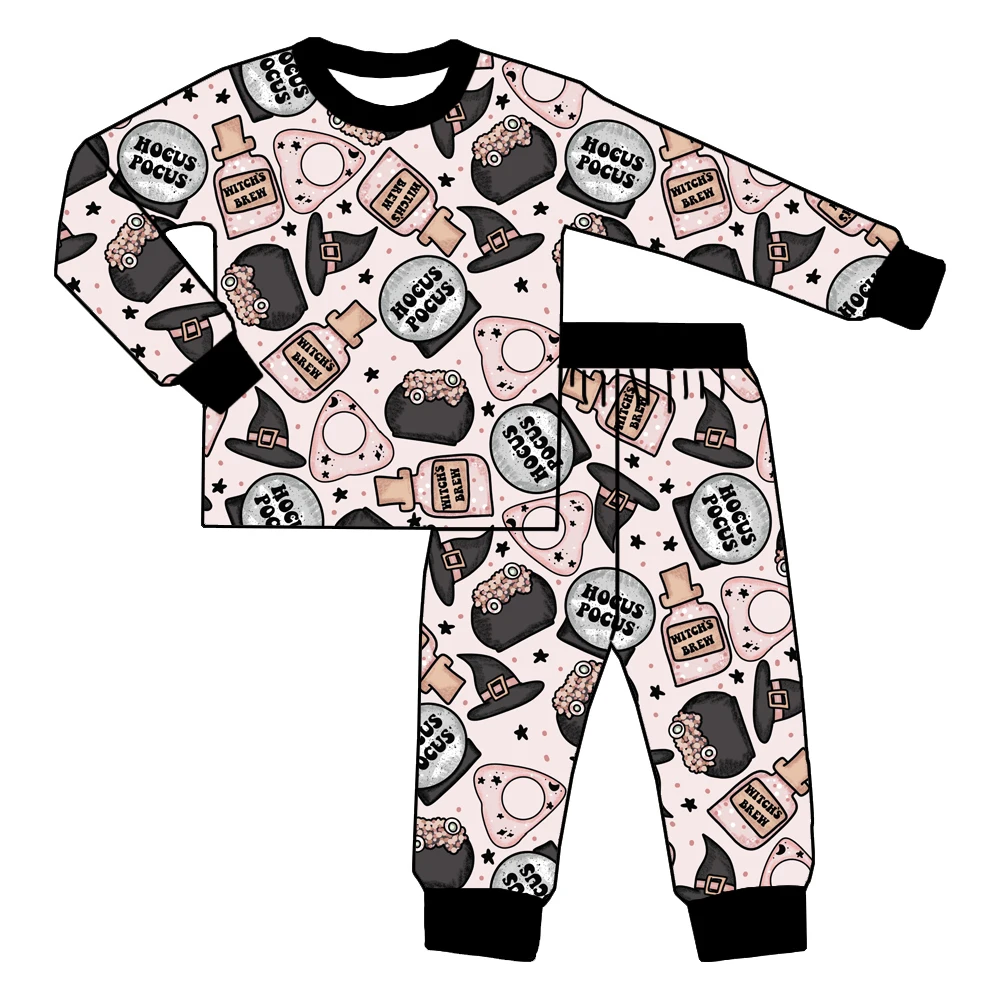 Fall Baby Outfits Custom Halloween Kids Toddler Boy Girl Milk Silk Bamboo Boutique Clothing Sets Long Sleeve Top Sport Pants Set - Image 5