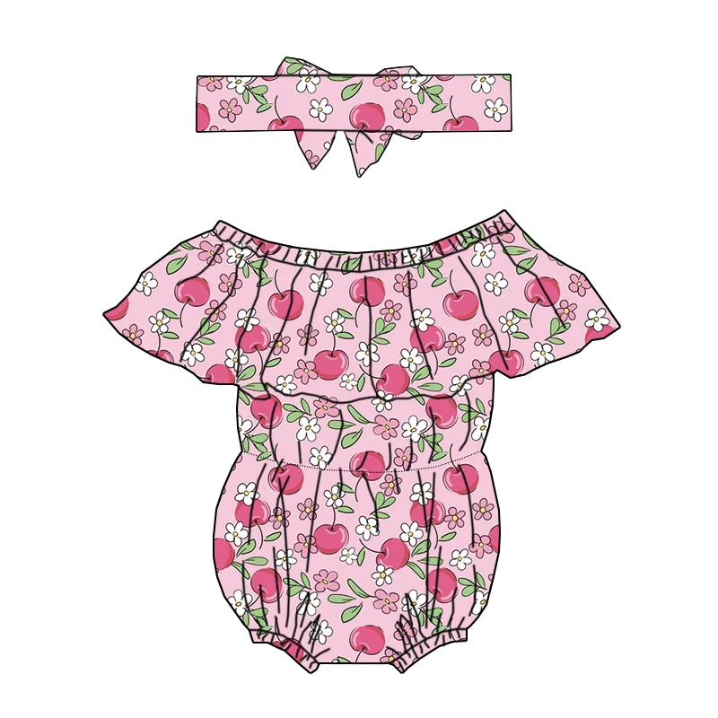 Premium Children's Summer Lace Jumpsuits and Custom-made Bow Hair Bands with Cute and Comfortable Patterns Children's Jumpsuits - Image 3