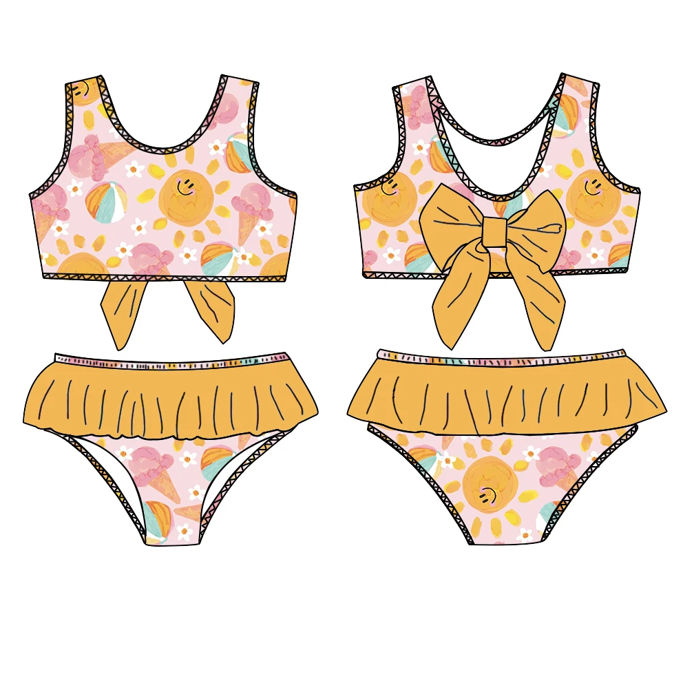 Customized Toddler Girl's Casual Swimwear Kids Swimsuit with Printed Flower Custom Baby Girl Swimwear Clothes - Image 6