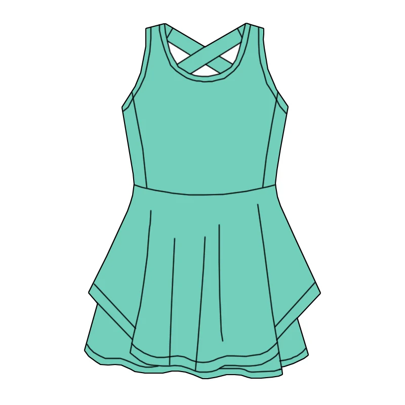 New Arrivals of Summer Sleeveless Dress for Girls, Custom-made in Various Colors, Suitable for Sports, Tennis and Yoga. - Image 3