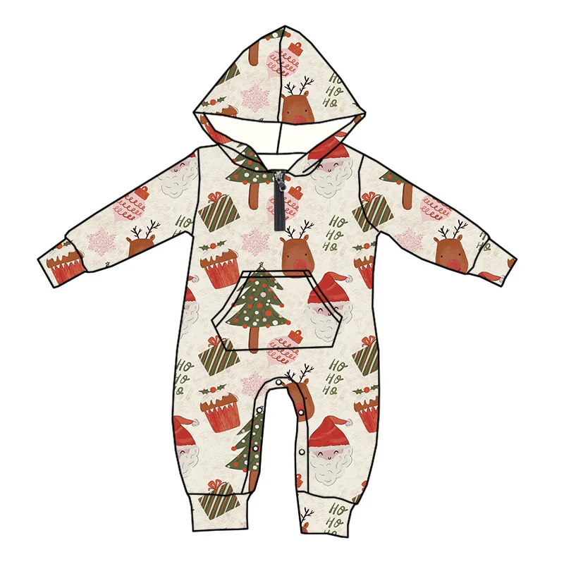 New Arrival Soft Custom Bamboo Baby Pajamas Sleeper Long Sleeves Baby Girls Zipper Hoodie Romper - Image 4