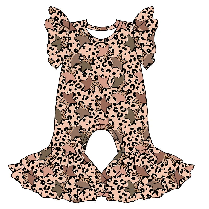 OEM Fall Double Layer Bells Girl One Piece Ruffle Romper Round Neck Milk Silk Fabric Jumpsuit Newborn Baby Clothes - Image 6
