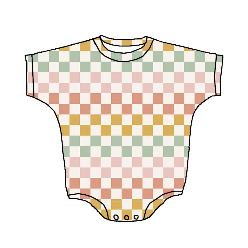 Wholesale Children Clothes Loose Romper Western Printing Short Sleeve Baby Girl's Bubble Romper - Image 6