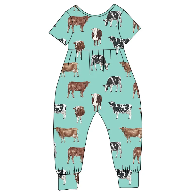Factory Made Little Girl Short Sleeve Romper Custom Print Soft Fabric Baby Jumpsuit Summer Casual Wear Kids Boutique Clothing - Image 6