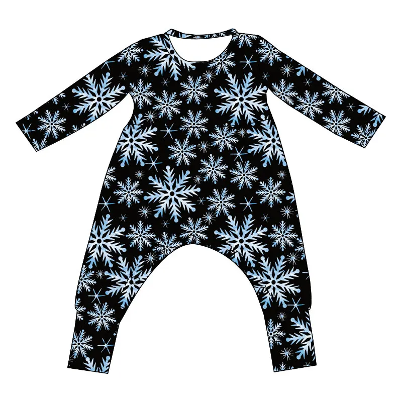 Fall Kids Clothing One Piece Jumpsuit Christmas Girl Clothes Milk Silk Fabric Custom Print - Image 2