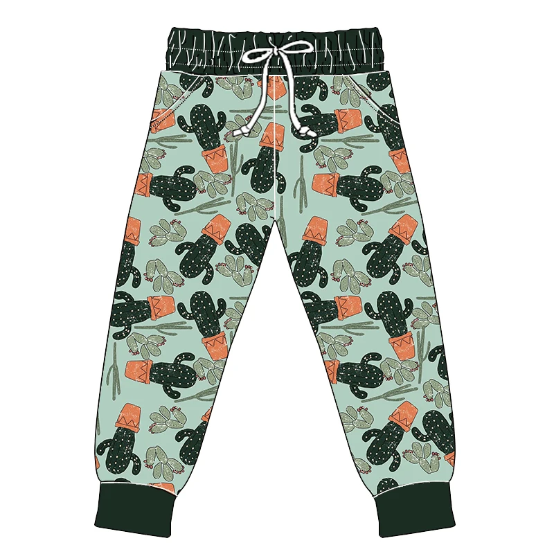 Autumn Children's Casual Sport Pants Boys Girls Western Print with Solid Pattern Soft Kids Long Pants with Custom Print Pockets - Image 5