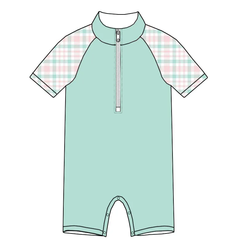 Newly Arrived Children's Custom Swimming Suits Unisex Children's Swimwear Short Sleeve Shorts Summer Children's Baby Clothing - Image 3