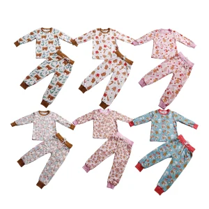 Wholesale High Quality Christmas Clothes Children Long Sleeve Long Pants Outfit Boutique Clothing Kids Baby Clothes Set