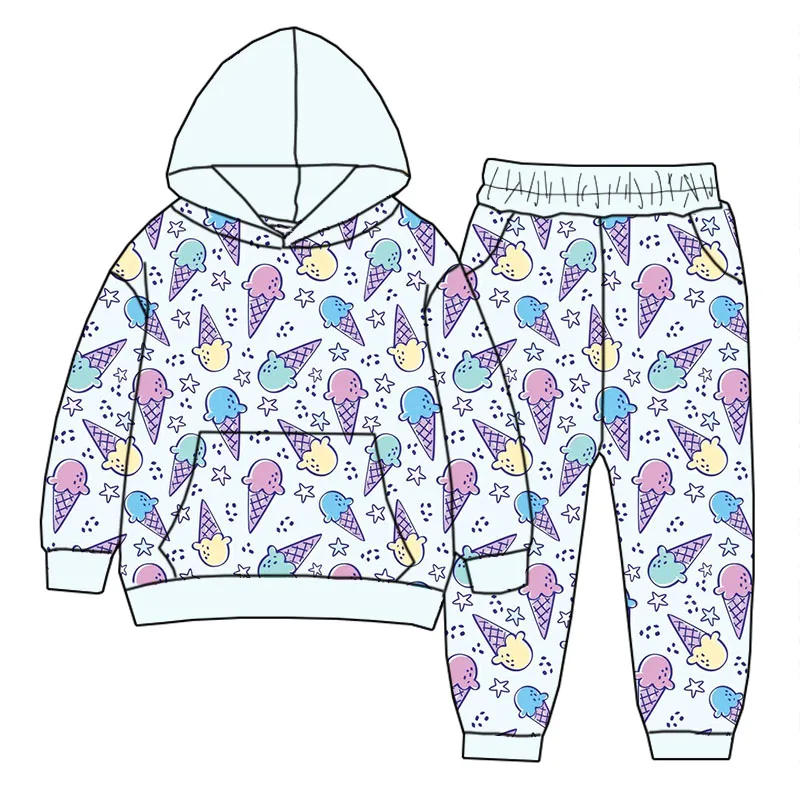 Fashion Custom Wholesale Boys Long-sleeved Hoodie Two-piece Set Children Jogger Pants Everyday and Holiday Casual Wear - Image 5