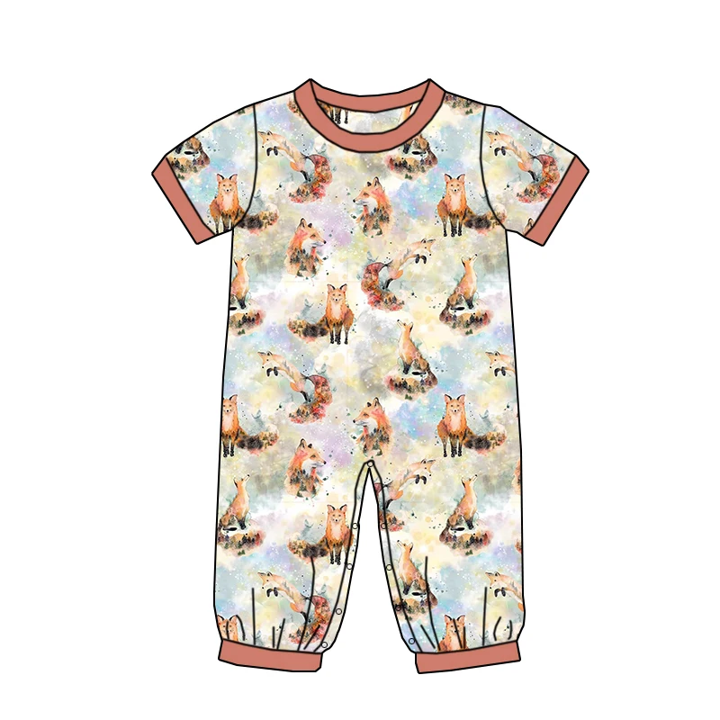 Newly Arrived Children's Short-sleeved Custom-patterned Jumpsuit Clothing with Comfortable Fabric - Newborn's Clothing - Image 2