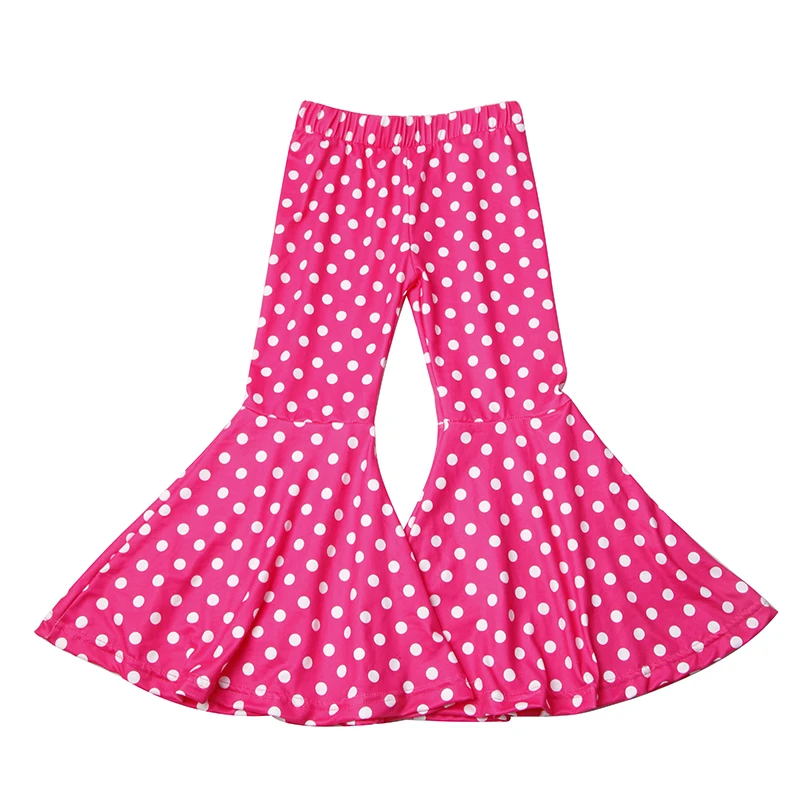 Custom Bow & Heart Printings Bell Bottom Pants for Girls Kids Flare Pants for Baby Girls on Valentines Day - Image 2