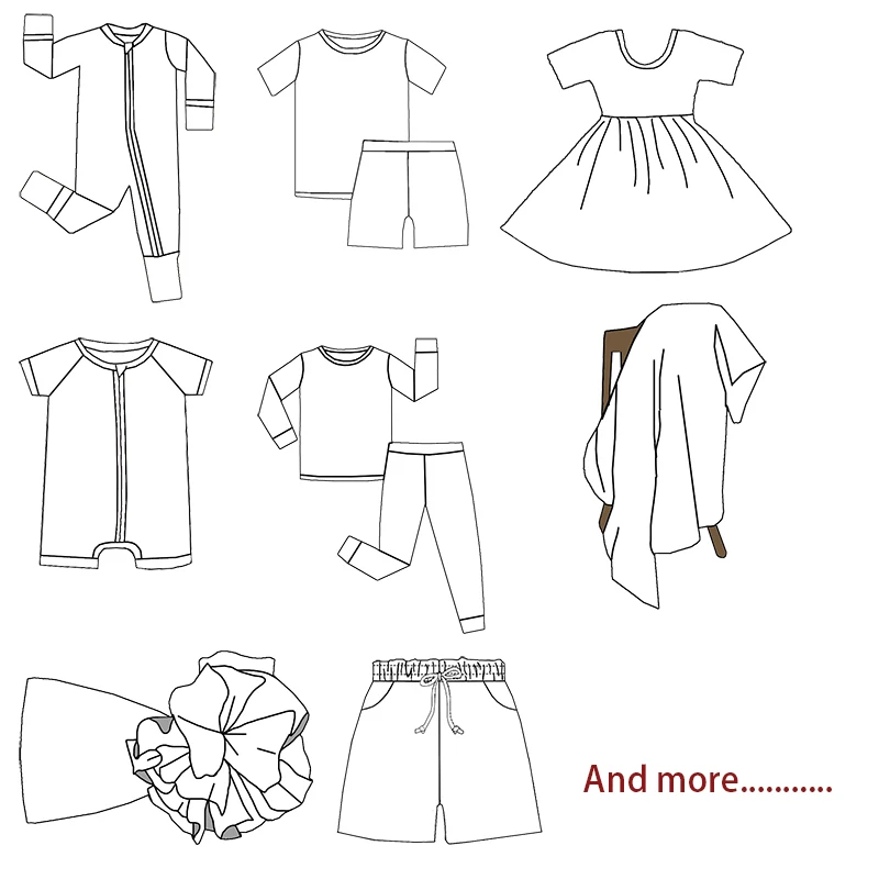 Hot Selling Custom Printing Baby 95 Bamboo 5 Spandex Fabric One Piece Home Wear Folded Cuffs Baby Long Zippy - Image 6