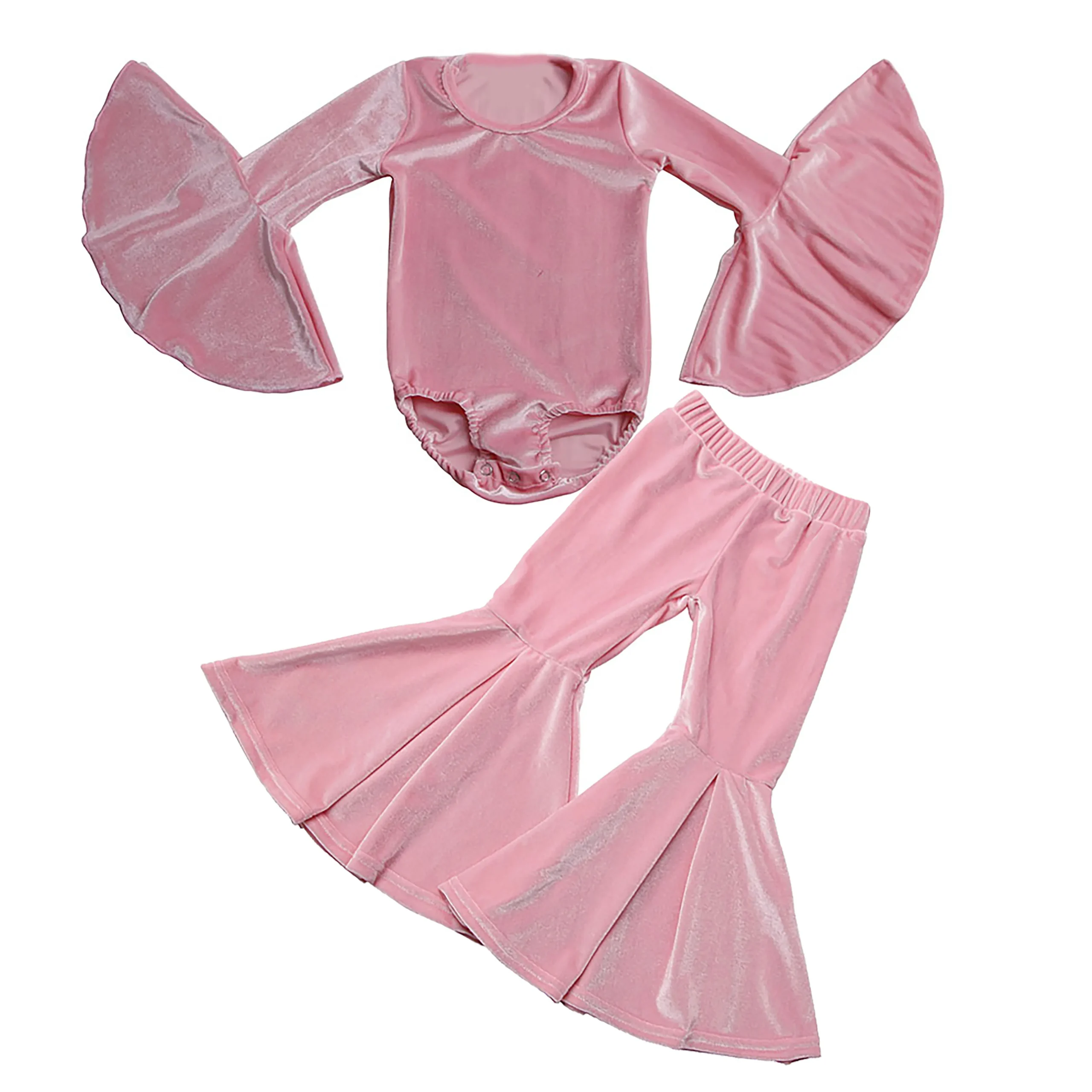 Wholesale Tollder Girls Bell Long Sleeve Leo Soft Warm Comfortable Fabric Velvet One Piece Kids Clothes Romper - Image 4