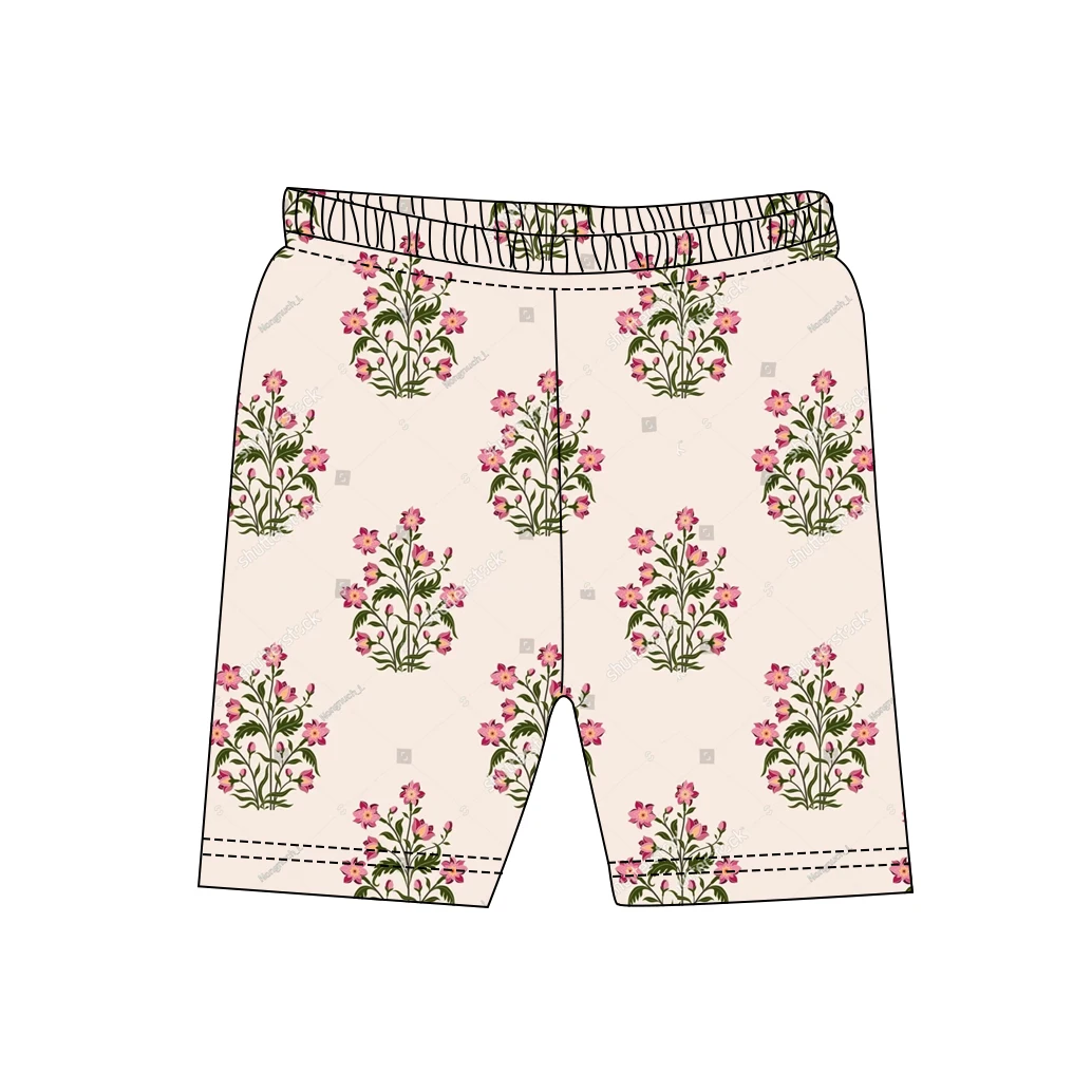 Custom Fabric Print Summer Baby Short Pants Tight Style Girl Casual Wear Cute Kids Biker Shorts - Image 5