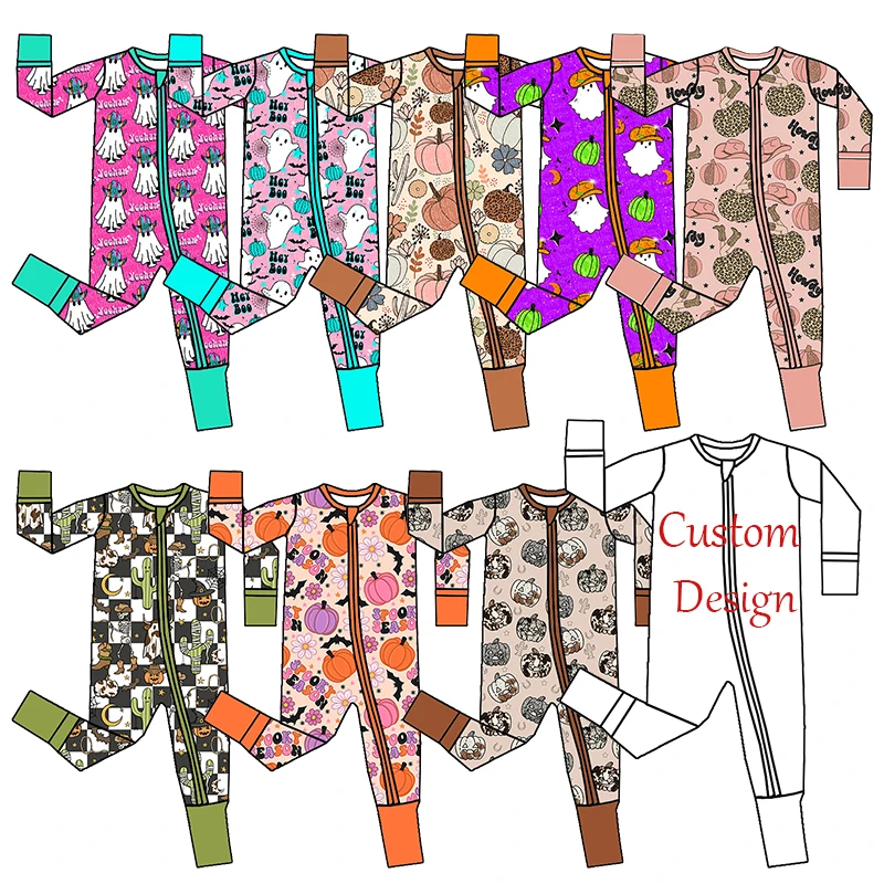 Wholesale Custom Western Cowgirls Printed Soft Fabric One Piece off Shoulder Flutter Sleeve Girls Jumpsuit - Image 5