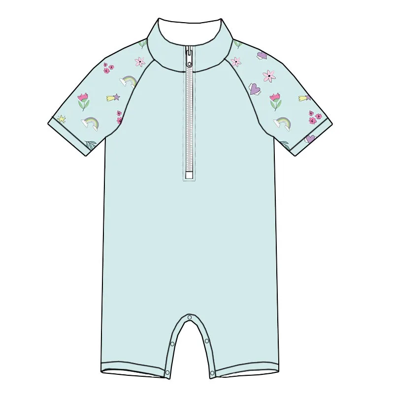 Newly Arrived Children's Custom Swimming Suits Unisex Children's Swimwear Short Sleeve Shorts Summer Children's Baby Clothing - Image 5