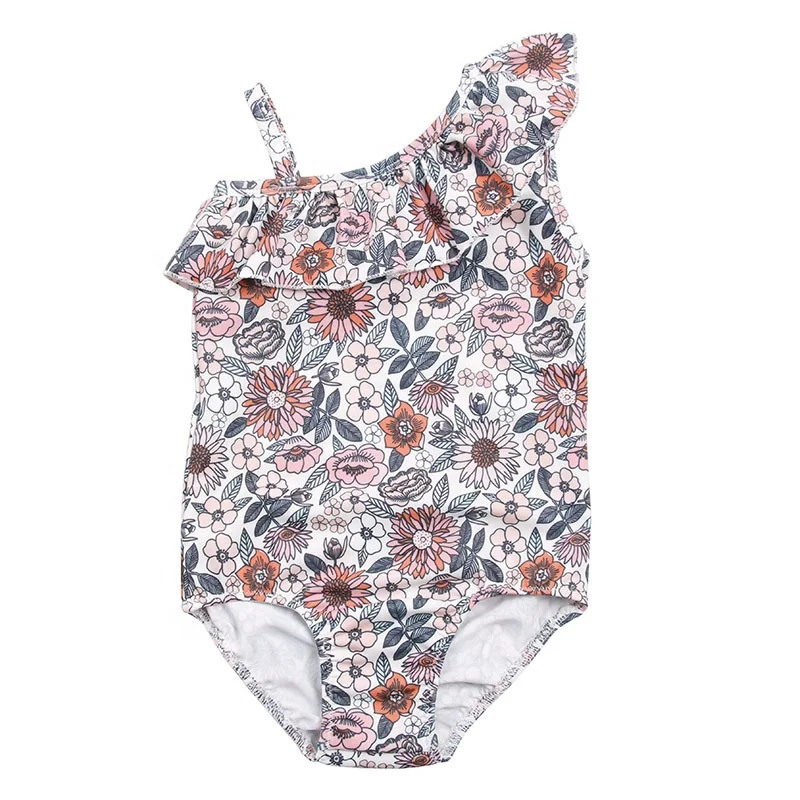 High Quality Bikini Kids Girl Swimwear Flower Prints One Piece Swimwear Beach Clothes Children Swim Clothes - Image 2