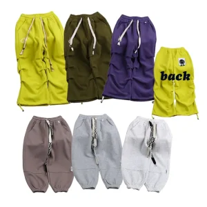 Huo Rong Autumn Girl Pants Cotton Fabric Elastic Waist Fashion Casual Pants Sport Style