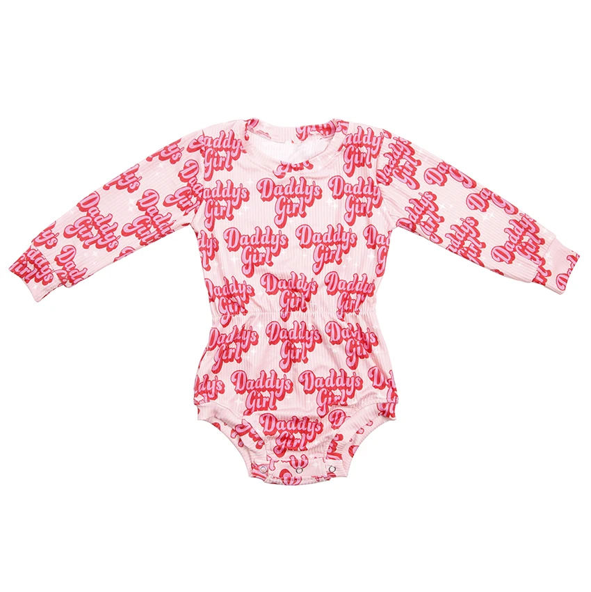 High Quality Kids Baby Printing Romper Children Long Sleeve Clothes Soft Baby Ribbed Fabric Romper - Image 6