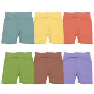 Kids Solid Color Biker Shorts 80%Terylene 20%Spandex Stretchy Comfortable Breathable Custom Print Sports Shorts Factory Price
