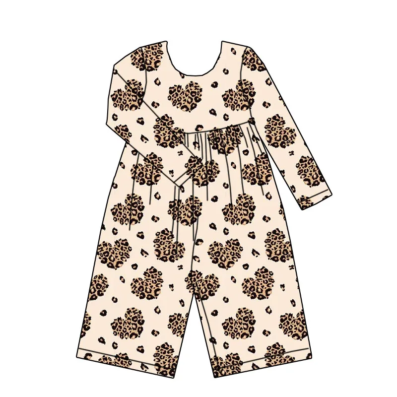 Newly Arrived Children's Exquisite Custom Heart-pattern Jumpsuit. Valentine's Day Girl's Cute Long-sleeved Jumpsuit Clothing. - Image 6