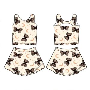 High-quality Girls' Sports Clothing with Stretch and Quick-drying Properties, Custom-designed Patterns, Girls' Yoga Clothing