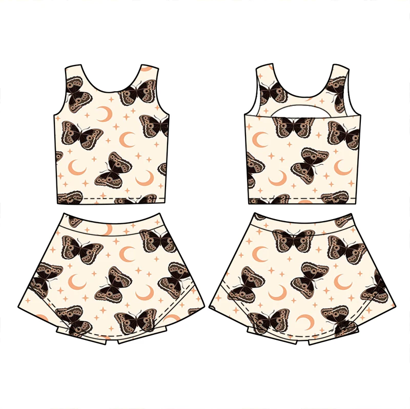 High-quality Girls' Sports Clothing with Stretch and Quick-drying Properties, Custom-designed Patterns, Girls' Yoga Clothing