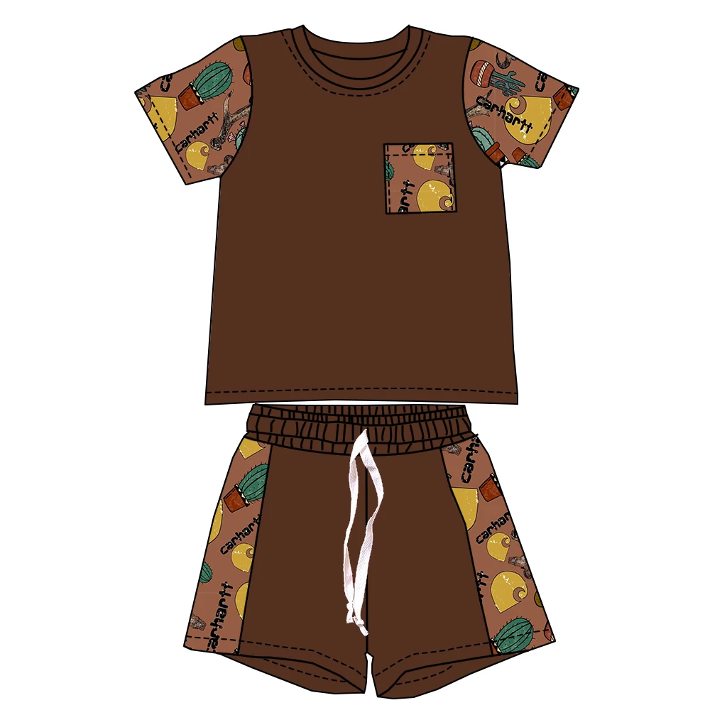 New Arrival Custom Print Short Sleeves Shirts and Shorts 2-Pieces Kids Boys Clothes Sets Boutique Summer Sports Wear - Image 6