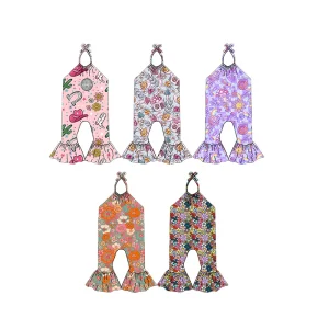 New Arrival Baby Girls Plus Size One Piece Bell Bottoms Tie Pants Comfortable Breathable Milk Silk Fabric Custom Patterns Pants