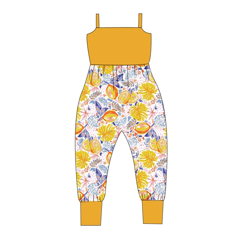 Bright and colorful kids romper displayed on a rack, ideal for B2B wholesale buyers seeking quality children's apparel collections.