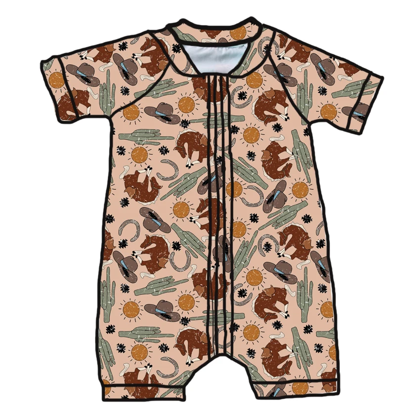 New Arrivals Custom Bamboo Baby Zipper Romper One Piece Summer Style High Quality Baby Jumpsuit - Image 2