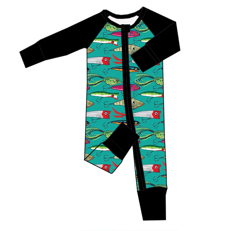 Hot Sale Valentine's Day Bamboo Fabric Long Sleeves Baby Girls Zippy Pajamas Cover Hand and Feet Romper - Image 2