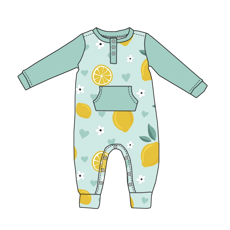 Newly Arrived Bamboo Children's Long-sleeved Jumpsuit High-quality Baby Jumpsuit with Buttons and Pockets on the Chest - Image 6