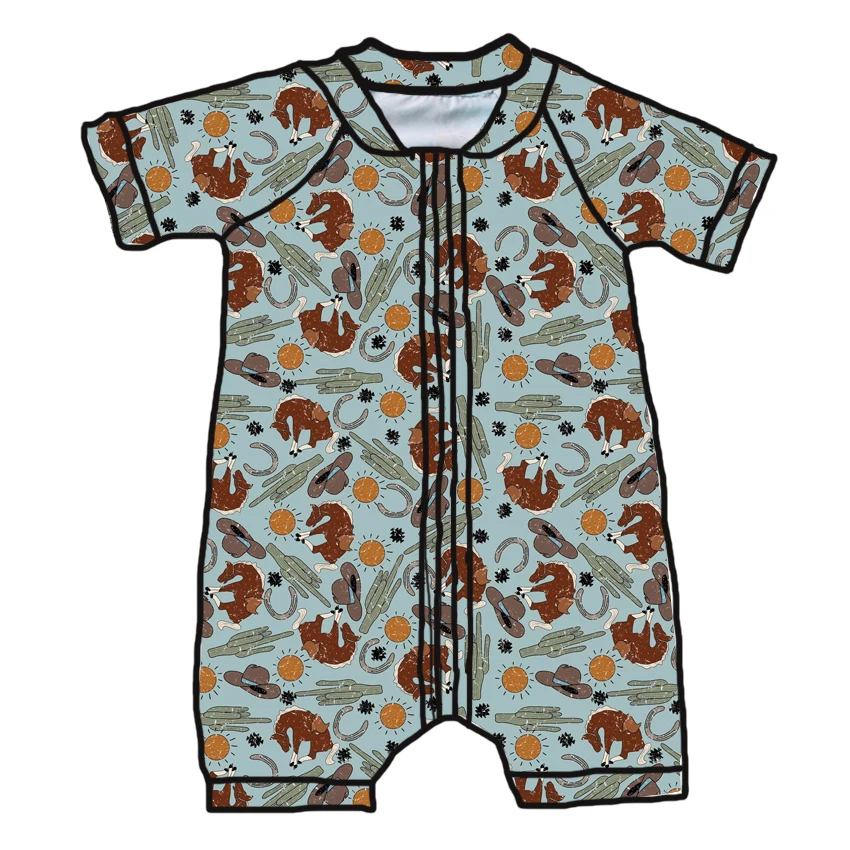 New Arrivals Custom Bamboo Baby Zipper Romper One Piece Summer Style High Quality Baby Jumpsuit - Image 6