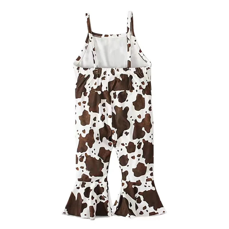 New Arrival Summer Children's Halter Jumpsuit Bell Bottoms Custom Print Western Design Sweet Little Girl Jumpsuit - Image 5