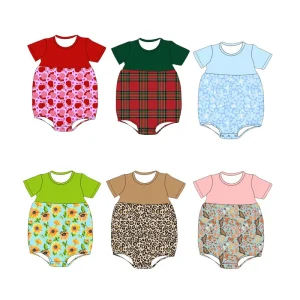 Boutique Wholesale Short Sleeve Sweet Girl Romper Soft Fabric Fashion Kids Clothing